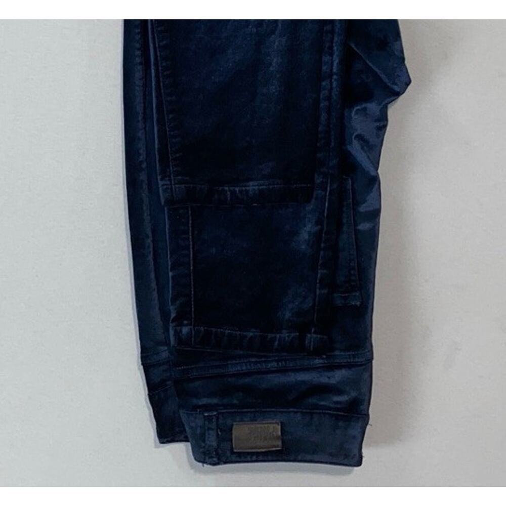 Paige Hoxton Ultra Skinny Velveteen Plush Super Soft Jeans. Midnight Blue, 24. - Picture 5 of 9